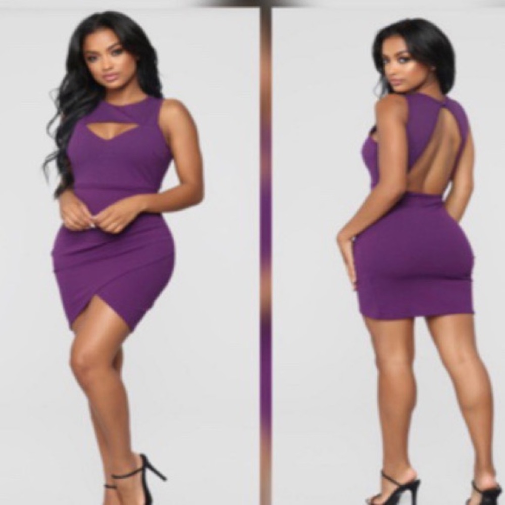 Purple fashion nova mini dress